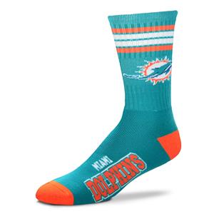 Miami Dolphins - 4 Stripe Deuce Crew Socks