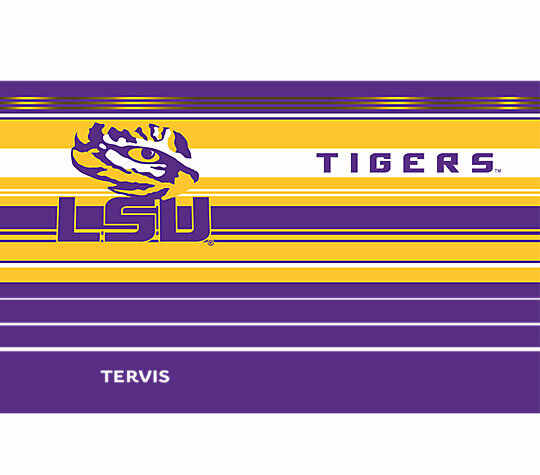 LSU Tigers - Fleur-de-Lis - Hype Stripes Stainless Steel Tumbler