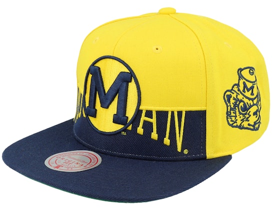 Michigan Wolverines - NCAA Half & Half Yellow-Navy Snapback Hat