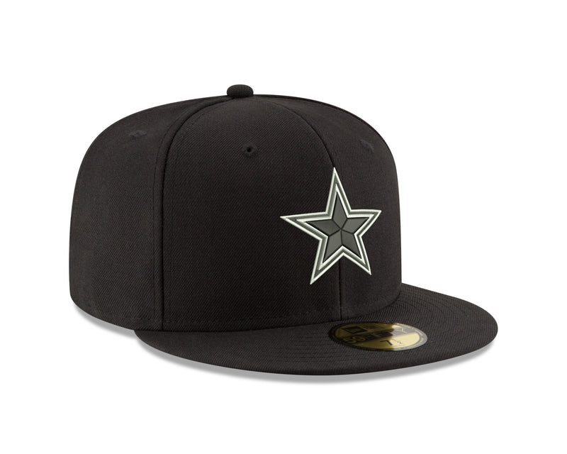 Dallas Cowboys - New Era Men's Black and White 59Fifty Hat