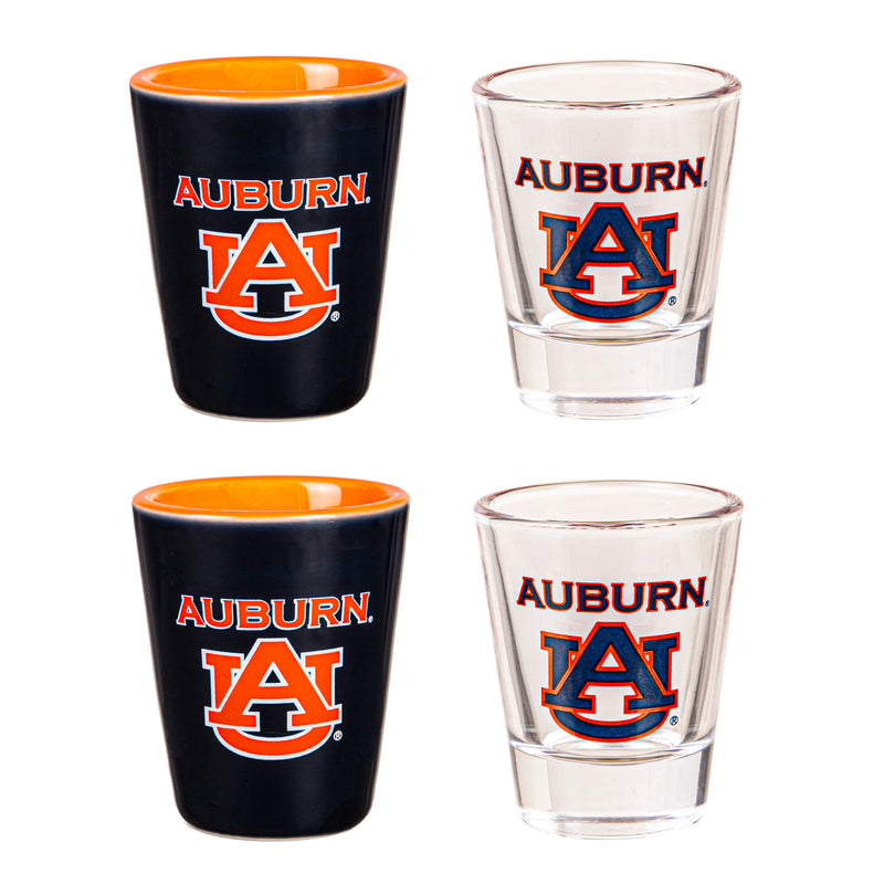 Auburn Tigers - NCAA Glass and Ceramic Shot Glass Set