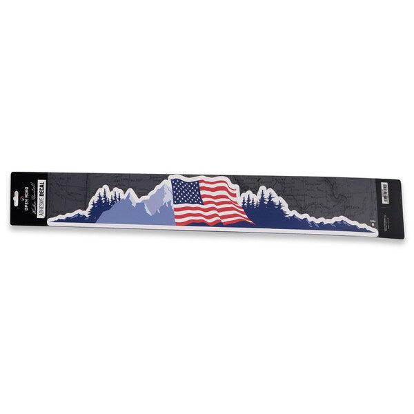 Open Road Brands: America the Beautiful Waving Flag Landscape Adhesive Decal