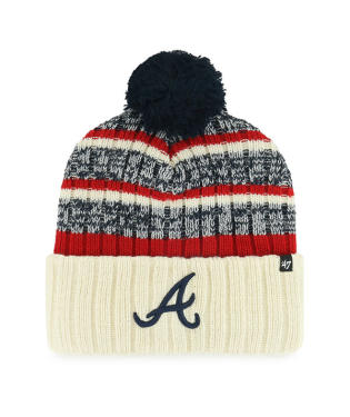 Atlanta Braves - Natural Tavern Cuff Knit Beanie, 47 Brand