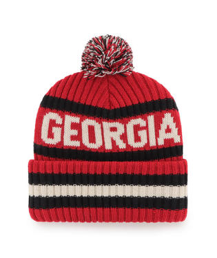 Georgia Bulldogs - Red Bering Cuff Knit Cuff Beanie with Pom, 47 Brand