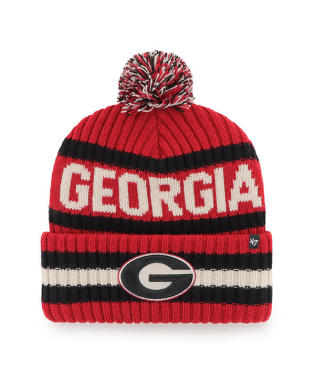 Georgia Bulldogs - Red Bering Cuff Knit Cuff Beanie with Pom, 47 Brand