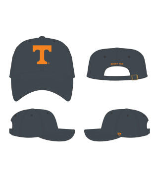 Tennessee Volunteers - Rocky Top Charcoal Flat W/Arched Clean Up Hat, 47 Brand