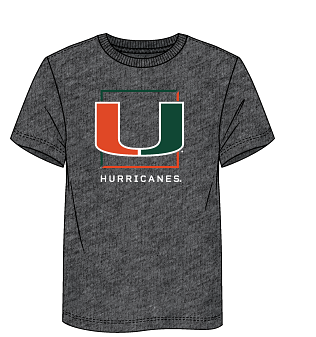 Miami Hurricanes - Fundamentals Cotton Halved Grey T-Shirt