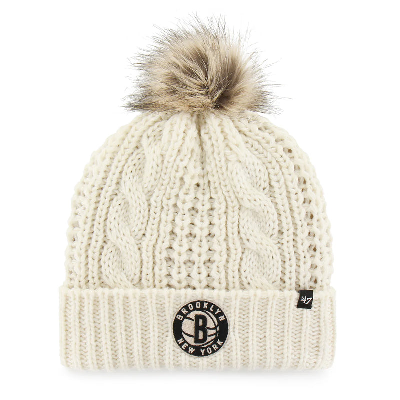 Boston Celtics - White Meeko Cuff Beanie With Pom, 47 Brand