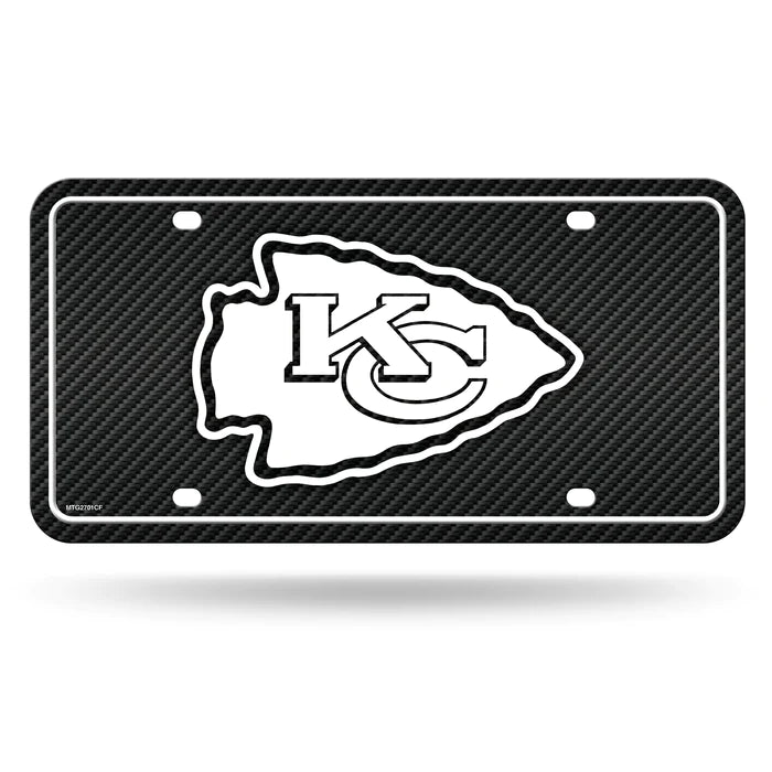 Kansas City Chiefs Carbon Fiber Design - Metal Tag