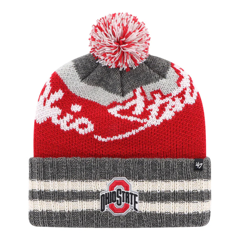 Ohio State Buckeyes - Charcoal Hyperbolic Cuff Knit Beanie, 47 Brand