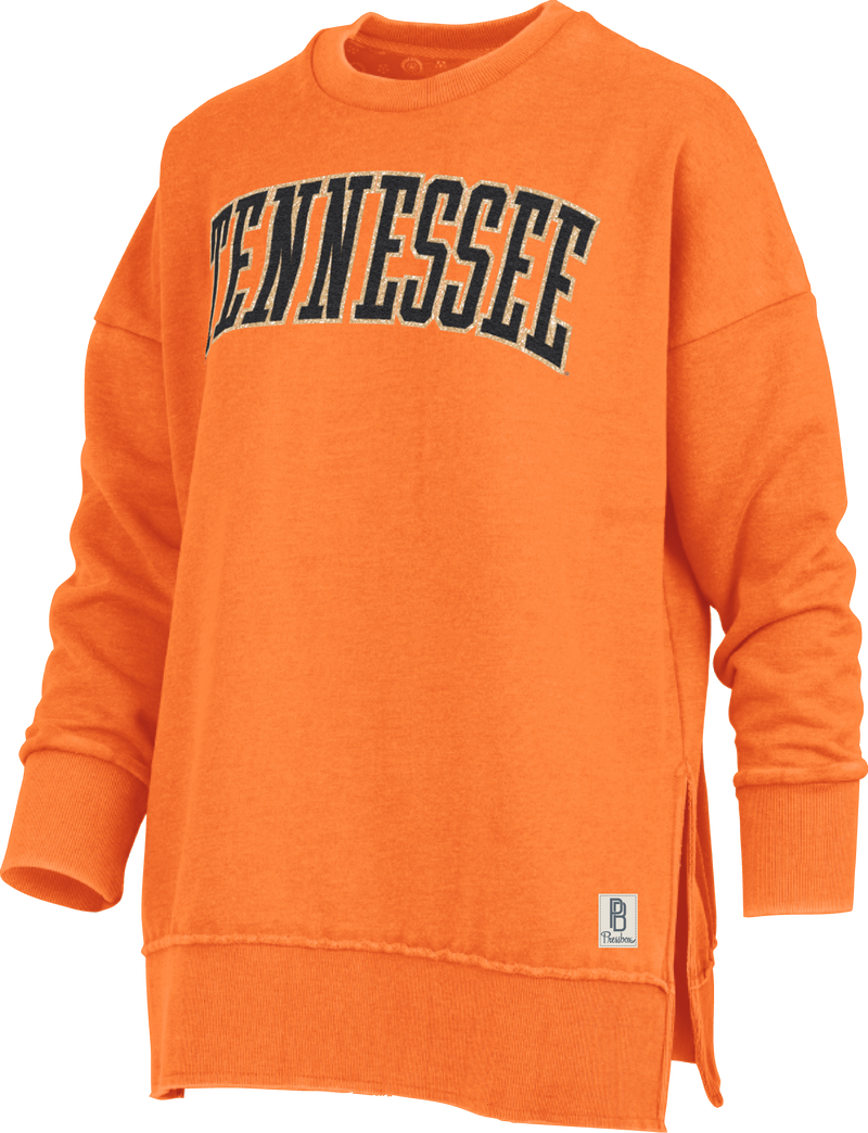 Tennessee Volunteers "Stone Gala" - Long-Sleeve Crew-Neck Long Side-Split Oversized Cozy Fleece