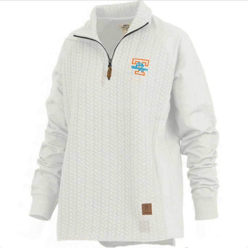 Tennessee Volunteers "Salem" - Long-Sleeve Mock-Neck 1/4-Zip Cable-Knit Textured Fleece