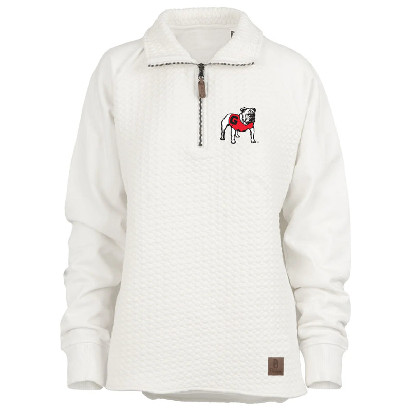 Georgia Bulldogs "Salem" - Long-Sleeve Mock-Neck 1/4-Zip Cable-Knit Textured Fleece