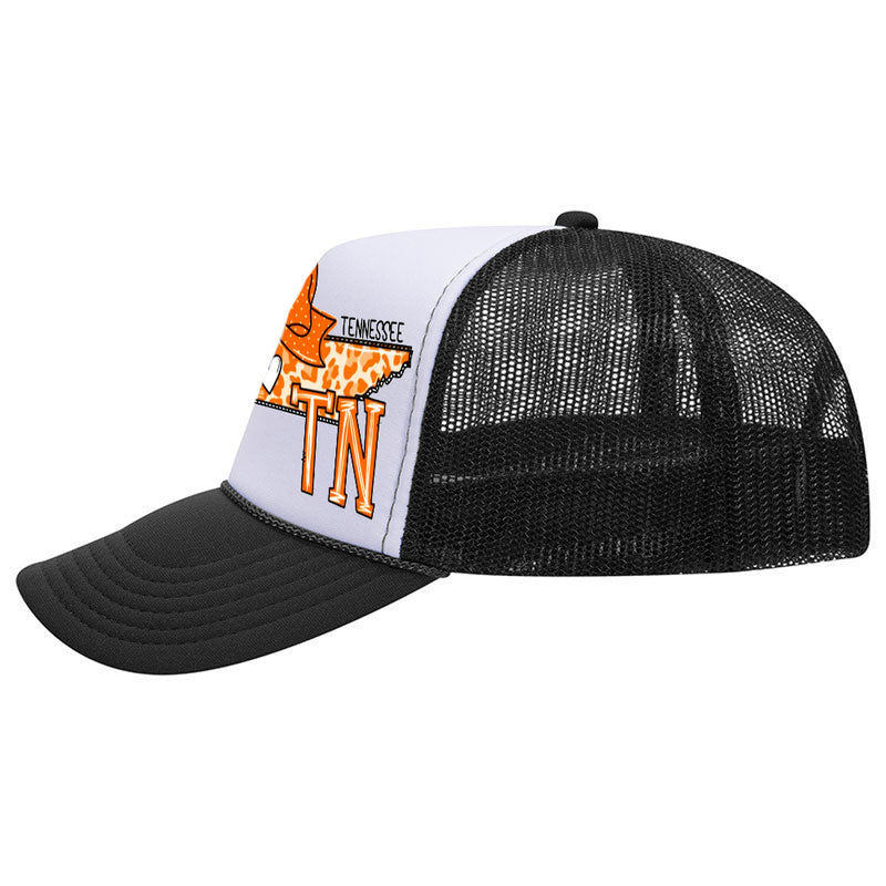 Tennessee Volunteers - Leopard Doodle Tennessee State Trucker Hat