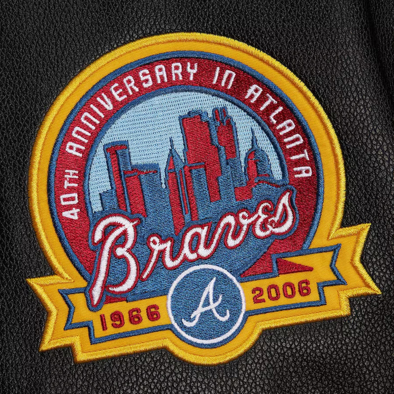 Atlanta Braves - MLB Black Out Collection Vintage Logo Full-Snap Varsity Jacket