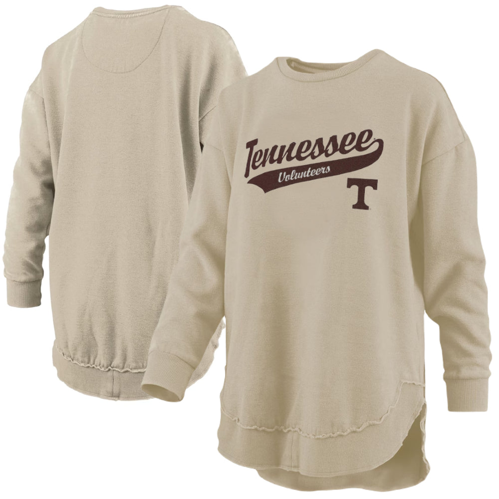 Tennessee Volunteers "Bailey" - Long-Sleeve Crew-Neck Rounded-Bottom Hi-Lo Melange Fleece