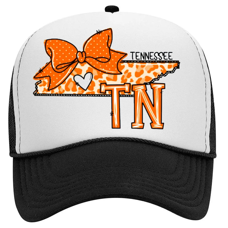 Tennessee Volunteers - Leopard Doodle Tennessee State Trucker Hat