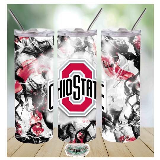 Ohio State: Red Black and White - Sublimated Stainless Steel Tumbler