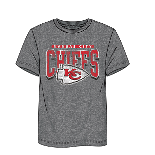 Kansas City Chiefs - Heritage Cotton Warped Block Crew Short Sleeve T-Shirt