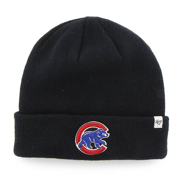 Chicago Cubs Black Uncuff Knit Beanie