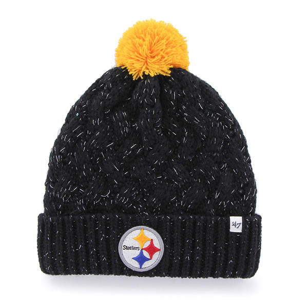 Pittsburgh Steelers - Fiona Cuff Knit Black Beanie, 47 Brand