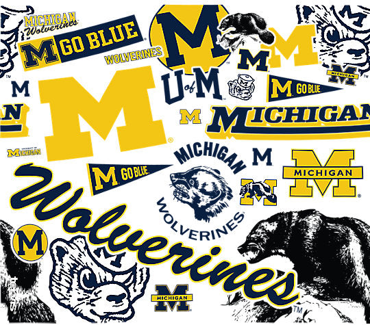 Michigan Wolverines - All Over Plastic Tumbler