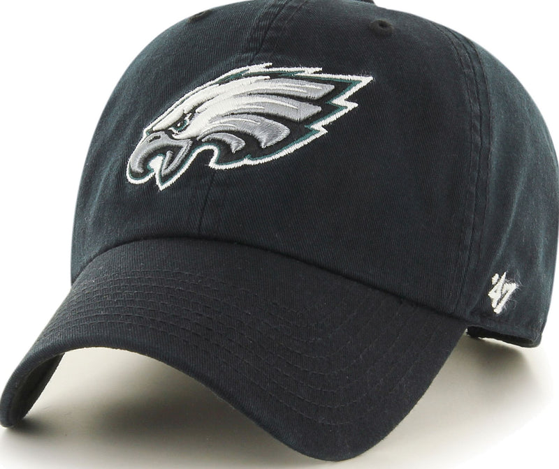 Philadelphia Eagles - Clean Up Black Adjustable Hat, 47 Brand