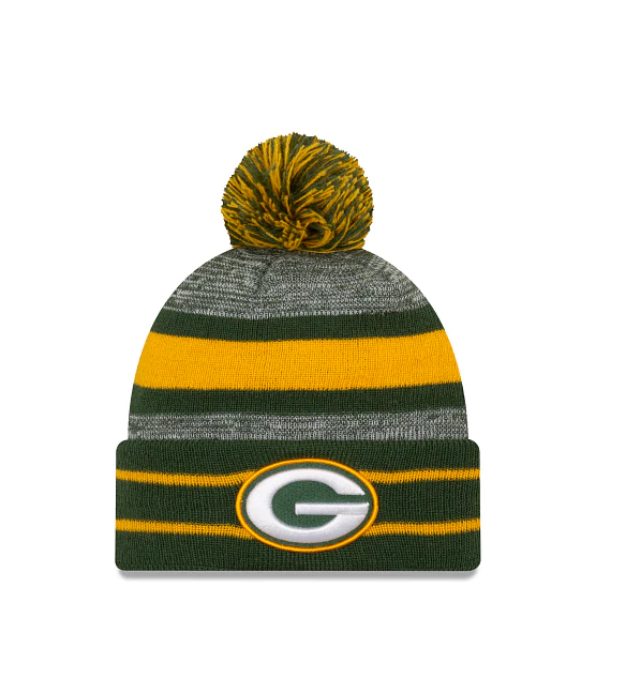 Green Bay Packers - One Size Cuff Knit Beanie with Pom, New Era