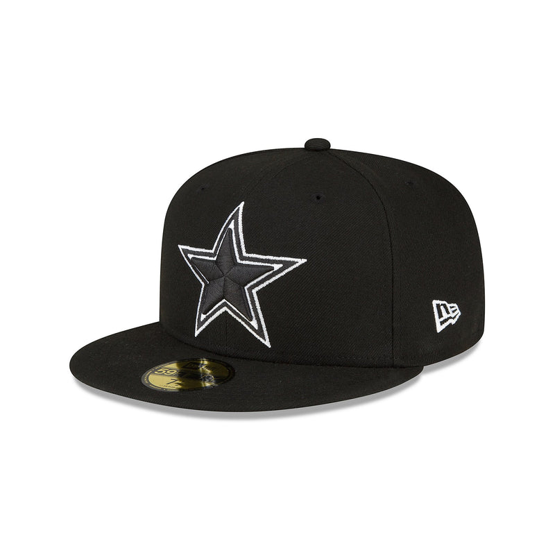 Dallas Cowboys - Mens Side Patch 59Fifty Black Hat