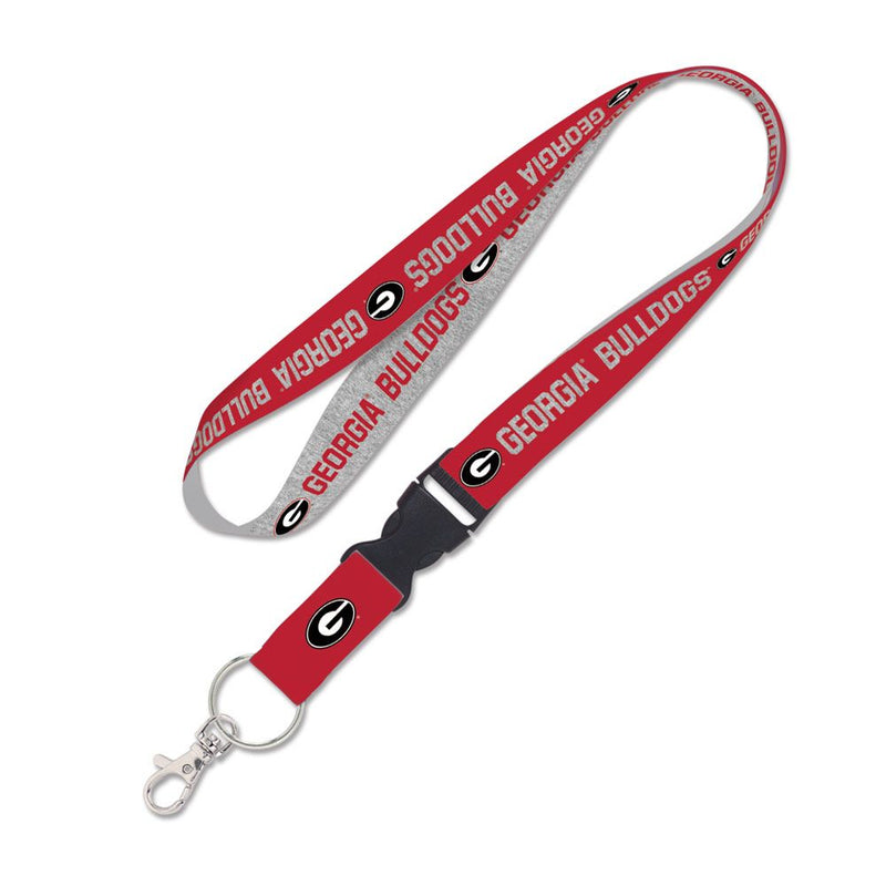 Georgia Bulldogs - Heathered Lanyard with Detachable Buckle