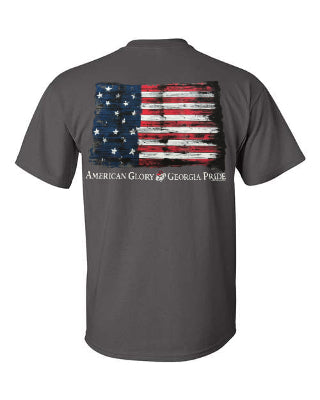 Georgia Bulldogs - Flag Glory Smoke Gray T-Shirt