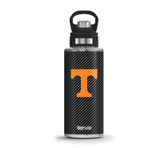 Tennessee Volunteers - Carbon Fiber Stainless Steel Wide Mouth Bottle with Deluxe Spout Lid