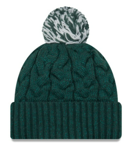 Philadelphia Eagles - One Size Cable Knit Beanie with Pom, New Era