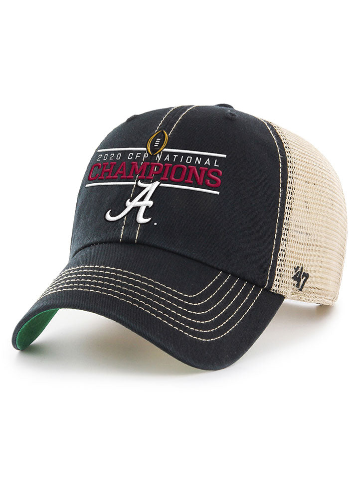 Alabama Crimson Tide - 2020 CFP Champs Trawler Clean Up Adjustable Black Hat, 47 Brand