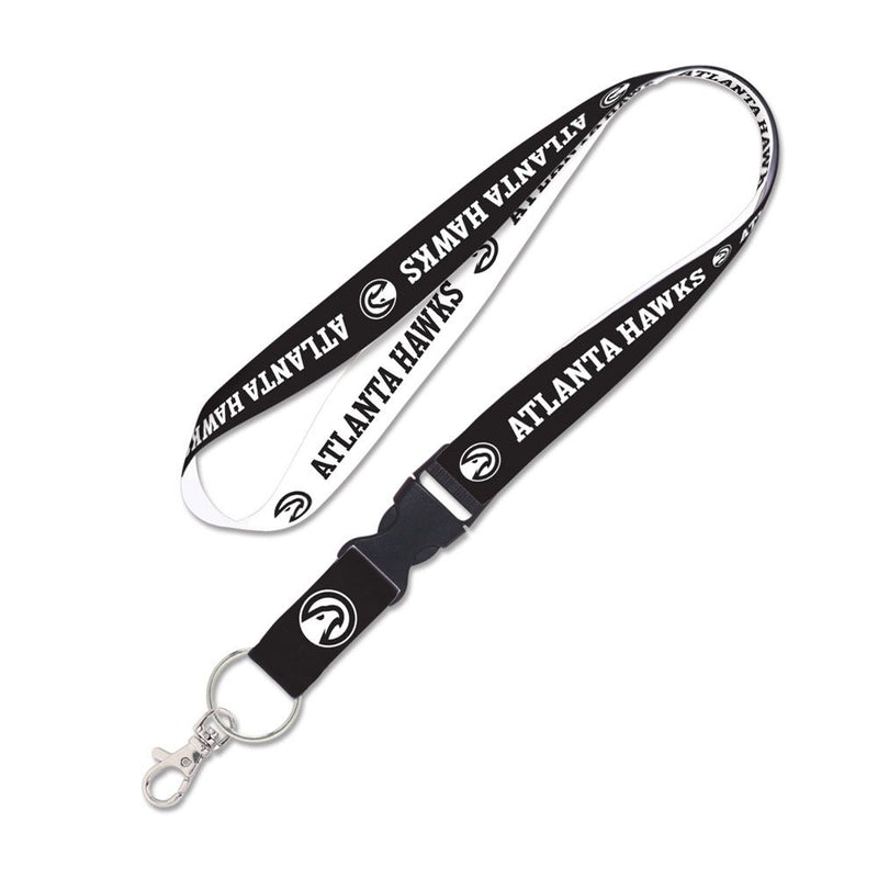 Atlanta Hawks - Black & White 1" Lanyard with Detachable Buckle