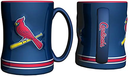 St. Louis Cardinals Coffee Mug - 14oz Sculpted Relief - Blue