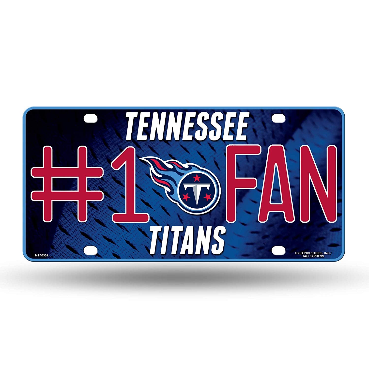 NFL Tennessee Titans #1 Fan Metal License Plate Tag