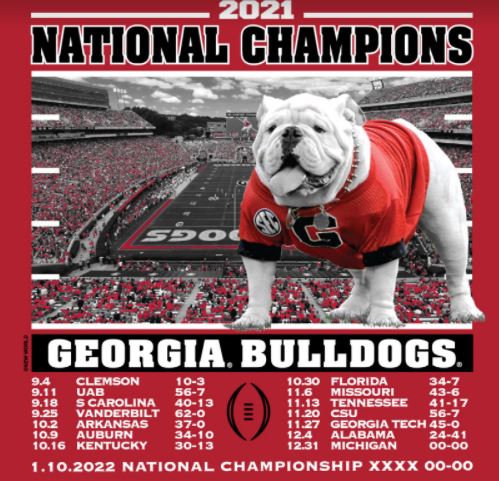 Georgia Bulldogs - 2021 National Champions Red T-Shirt