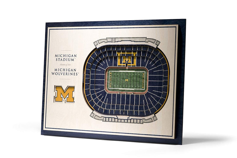 NCAA Michigan Wolverines Memorial Stadium View 3D Wall Art Standard Version