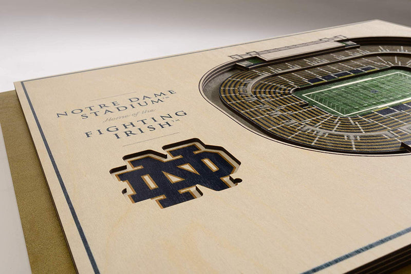 NCAA Notre Dame Fighting Irish Memorial Stadium view 3D Wall Art Standard Version