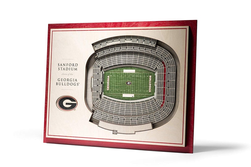 NCAA Georgia Bulldogs Sanford Memorial Stadium view 3D Wall Art Standard Version