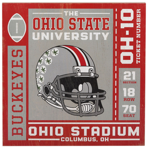 Ohio State University - Ticket Wood Wall Decor