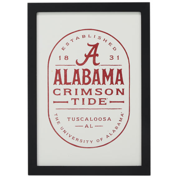 Alabama Crimson Tide - Badge Framed Wood Wall Decor