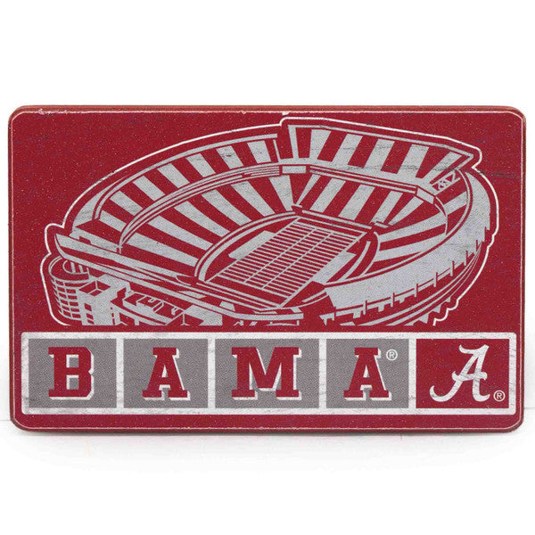 Alabama Crimson Tide - Football Stadium Wood Magnet