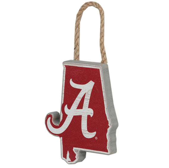 Alabama Crimson Tide - State Shaped Hanging Wood Wall Decor