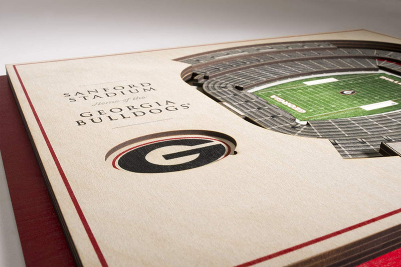 NCAA Georgia Bulldogs Sanford Memorial Stadium view 3D Wall Art Standard Version