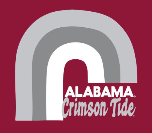 Alabama Crimson Tide - Rainbow & Retro Type Cardinal T-Shirt