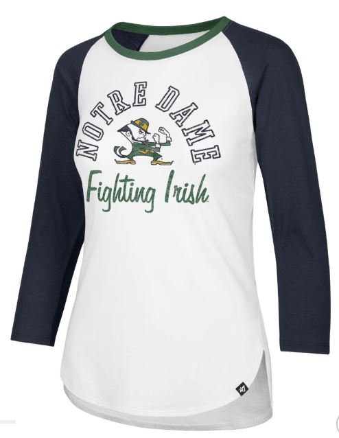 Notre Dame Fighting Irish Spirit Script Splitter Raglan T-Shirt