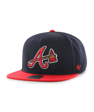 Atlanta Braves Adult Adjustable Snapback Flat Bill Blue and Red