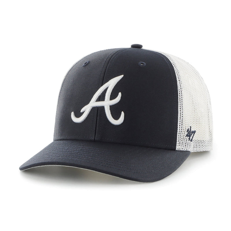 Atlanta Braves - Navy Trucker Hat, 47 Brand